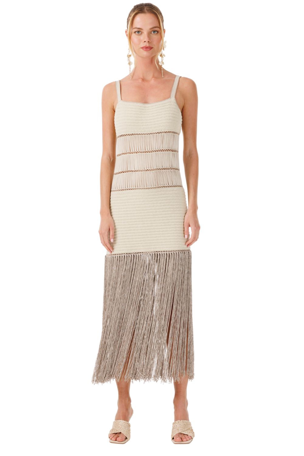 Bonbon Fringe Maxi Dress - zinazzurra