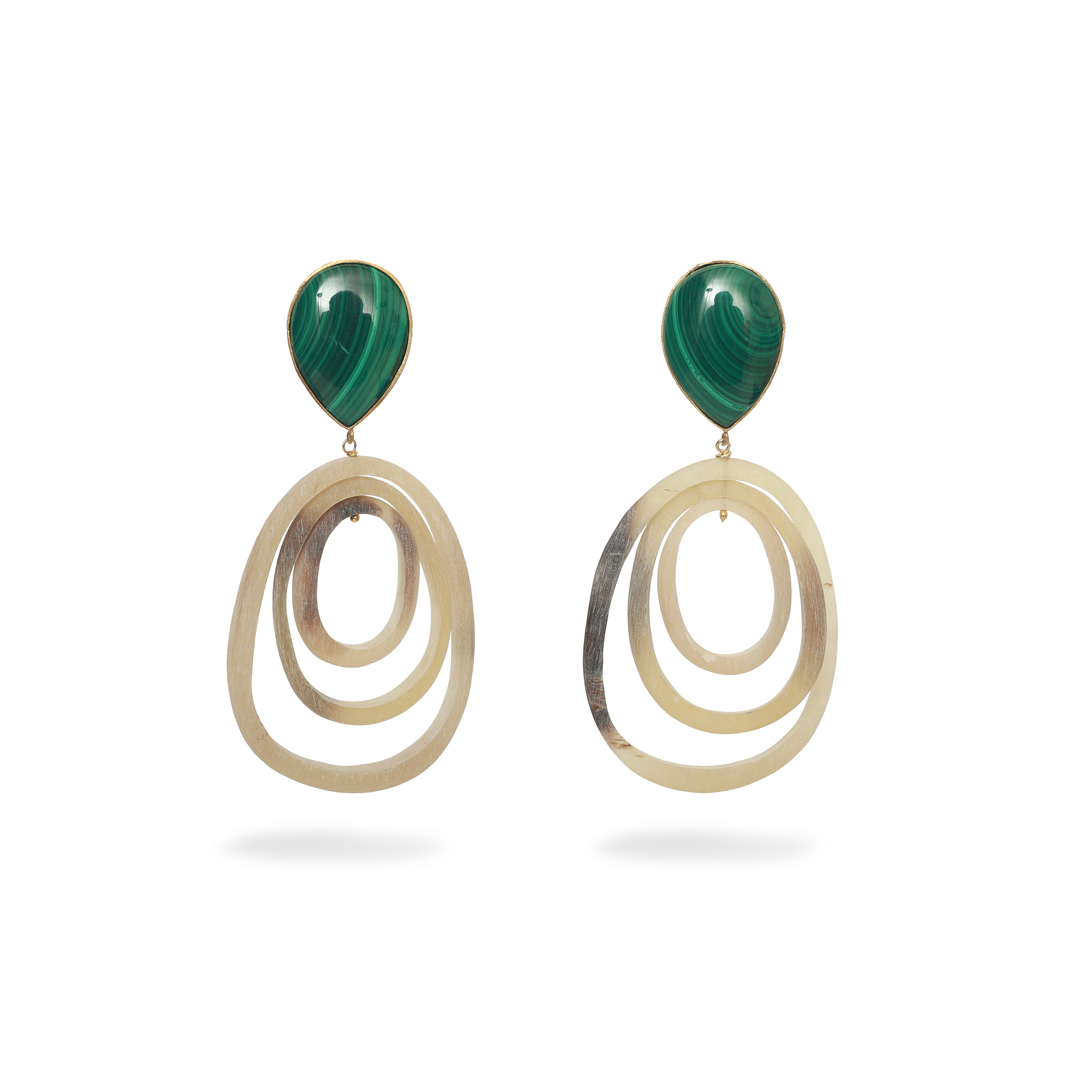 KENYA in Malachite and Buffalo horn - zinazzurra