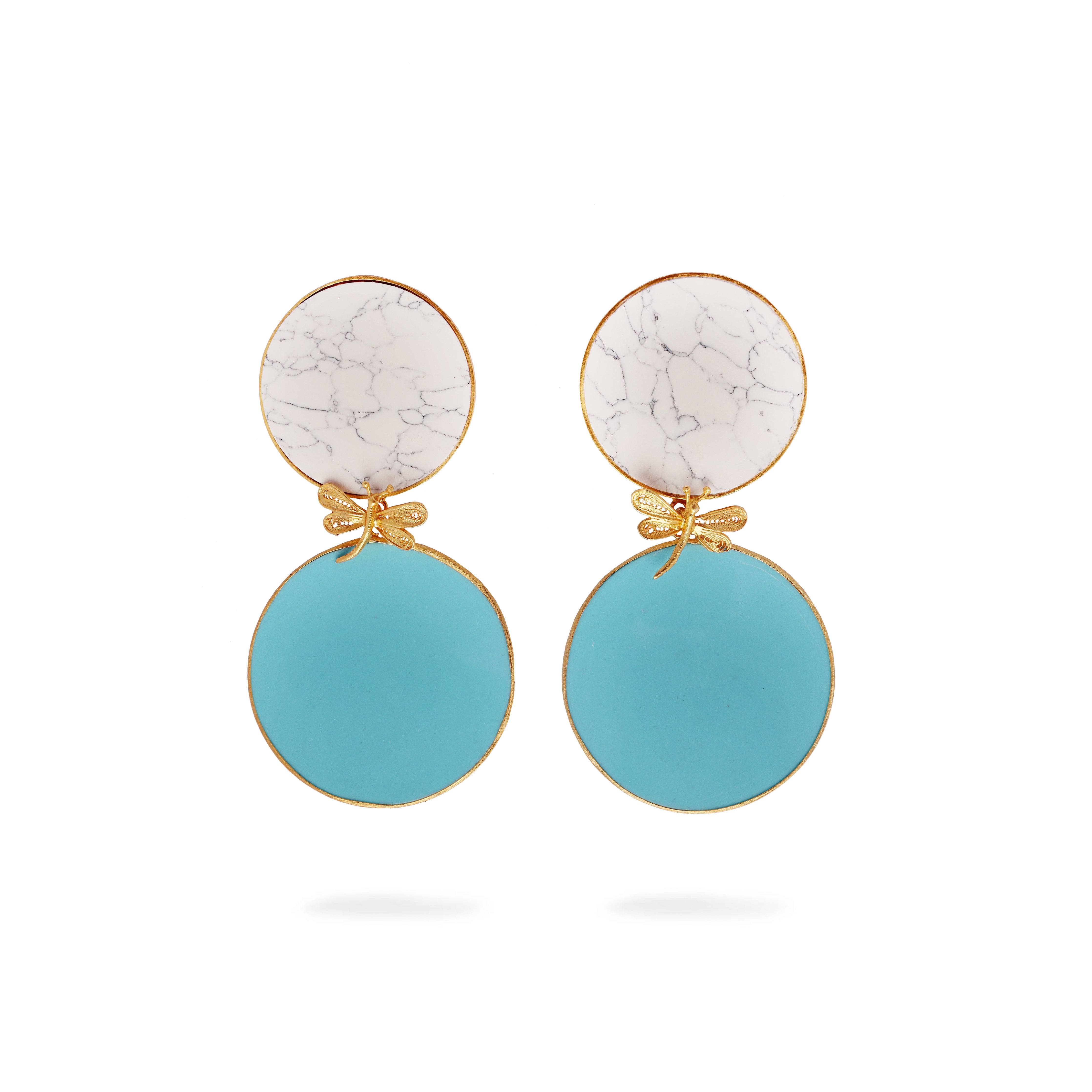 SIMONE in white Howlite and Turquoise - zinazzurra