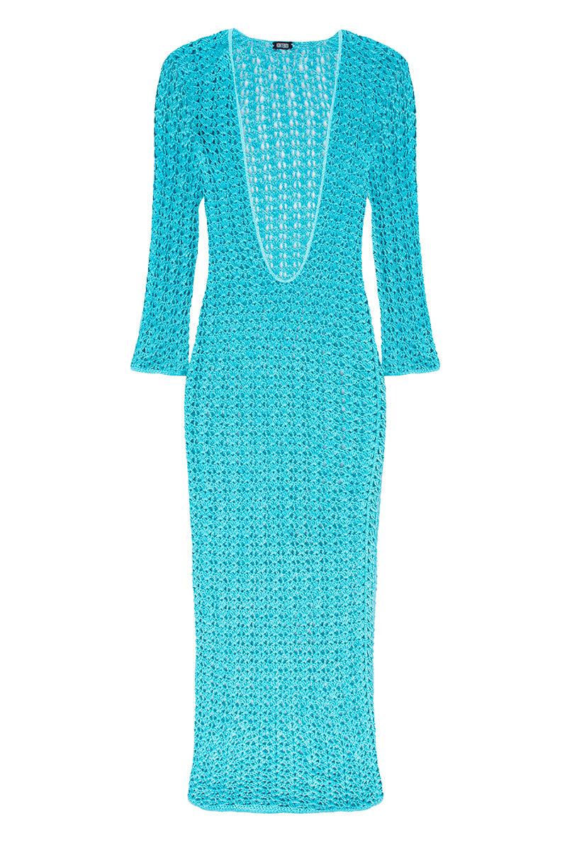 SAGE CROCHET DRESS - zinazzurra