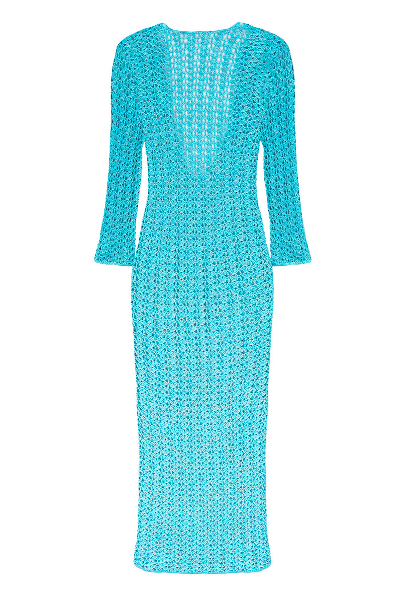 SAGE CROCHET DRESS - zinazzurra