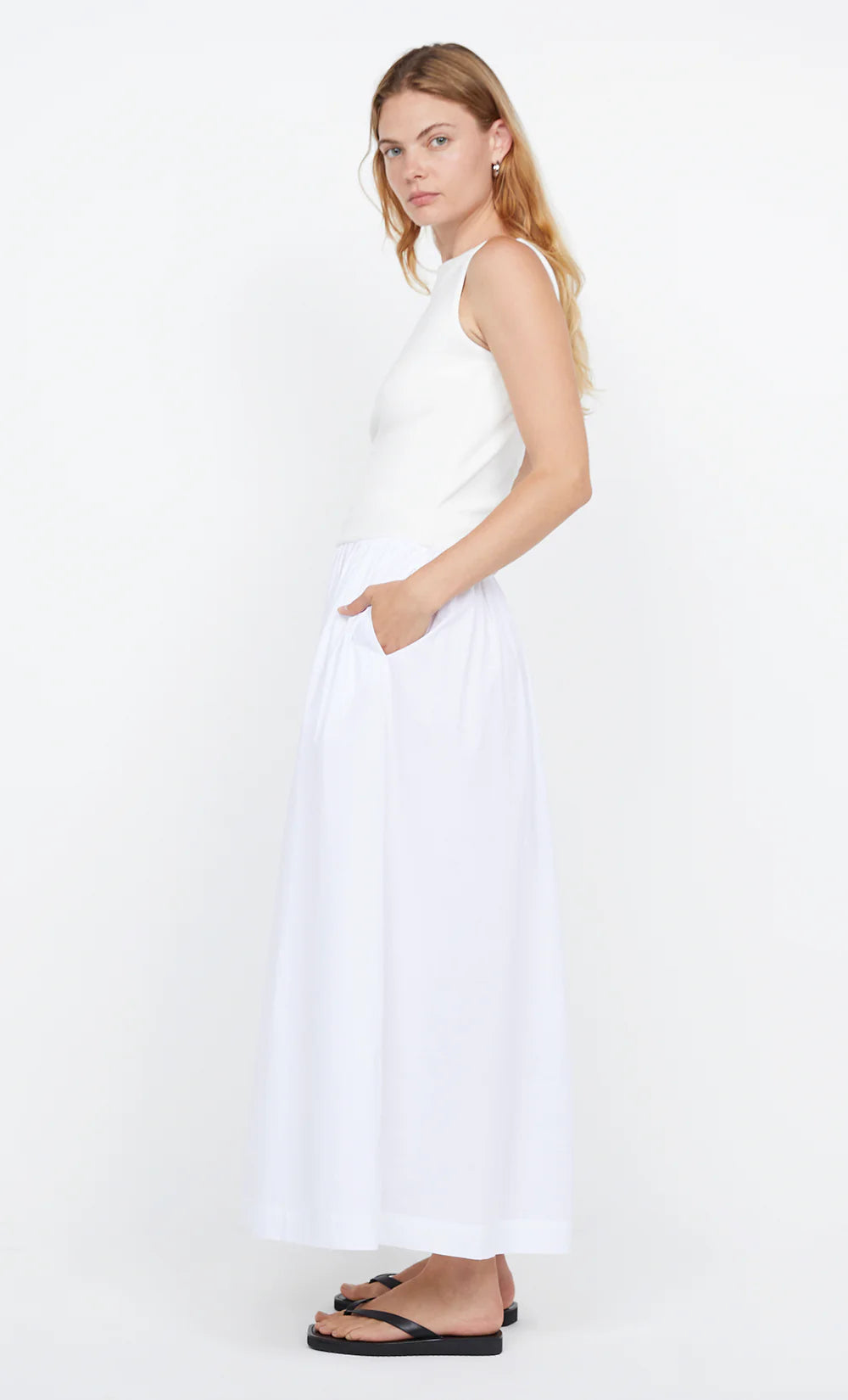 FREYA BOAT NECK DRESS IVORY