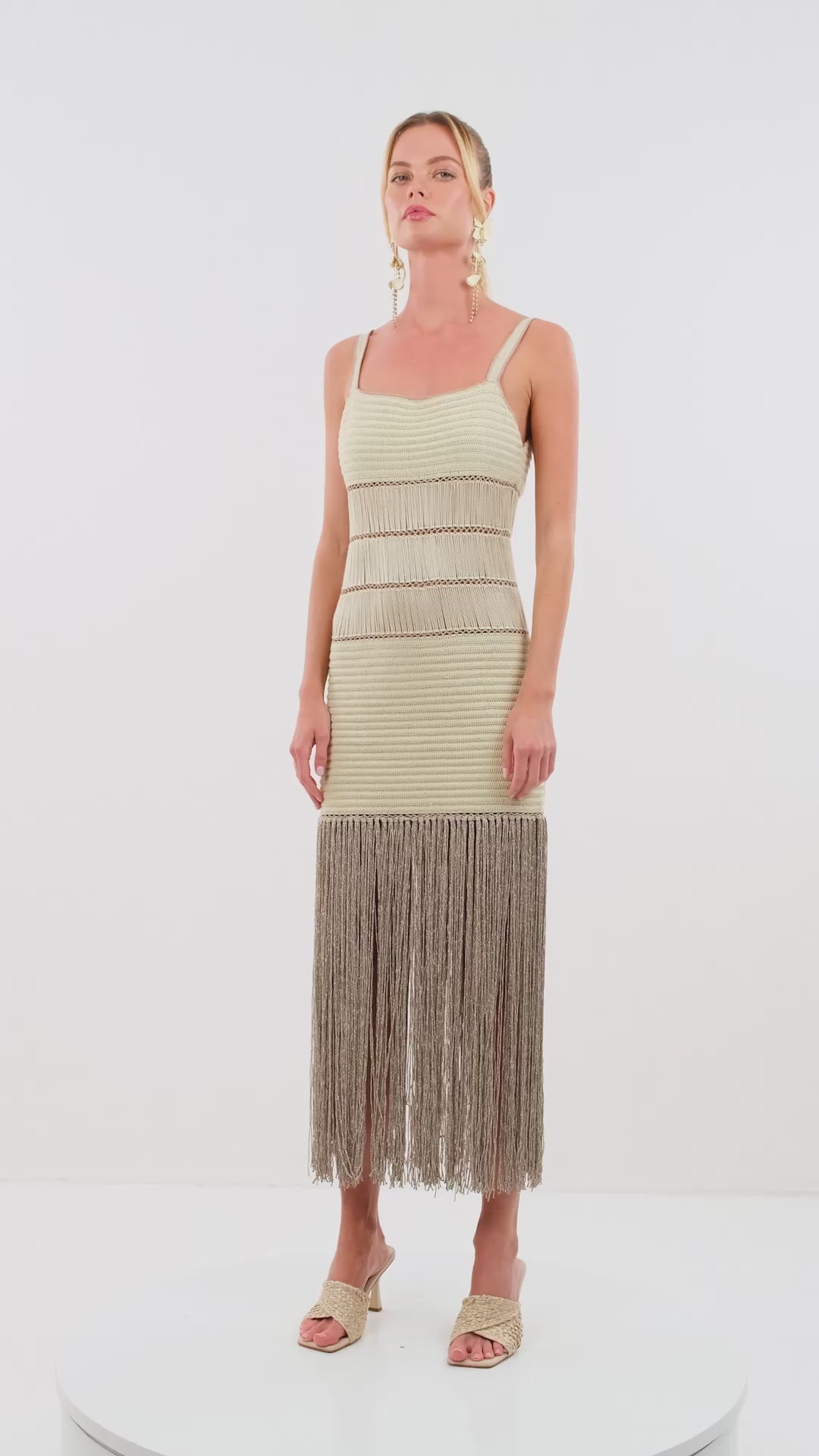 Bonbon Fringe Maxi Dress - zinazzurra