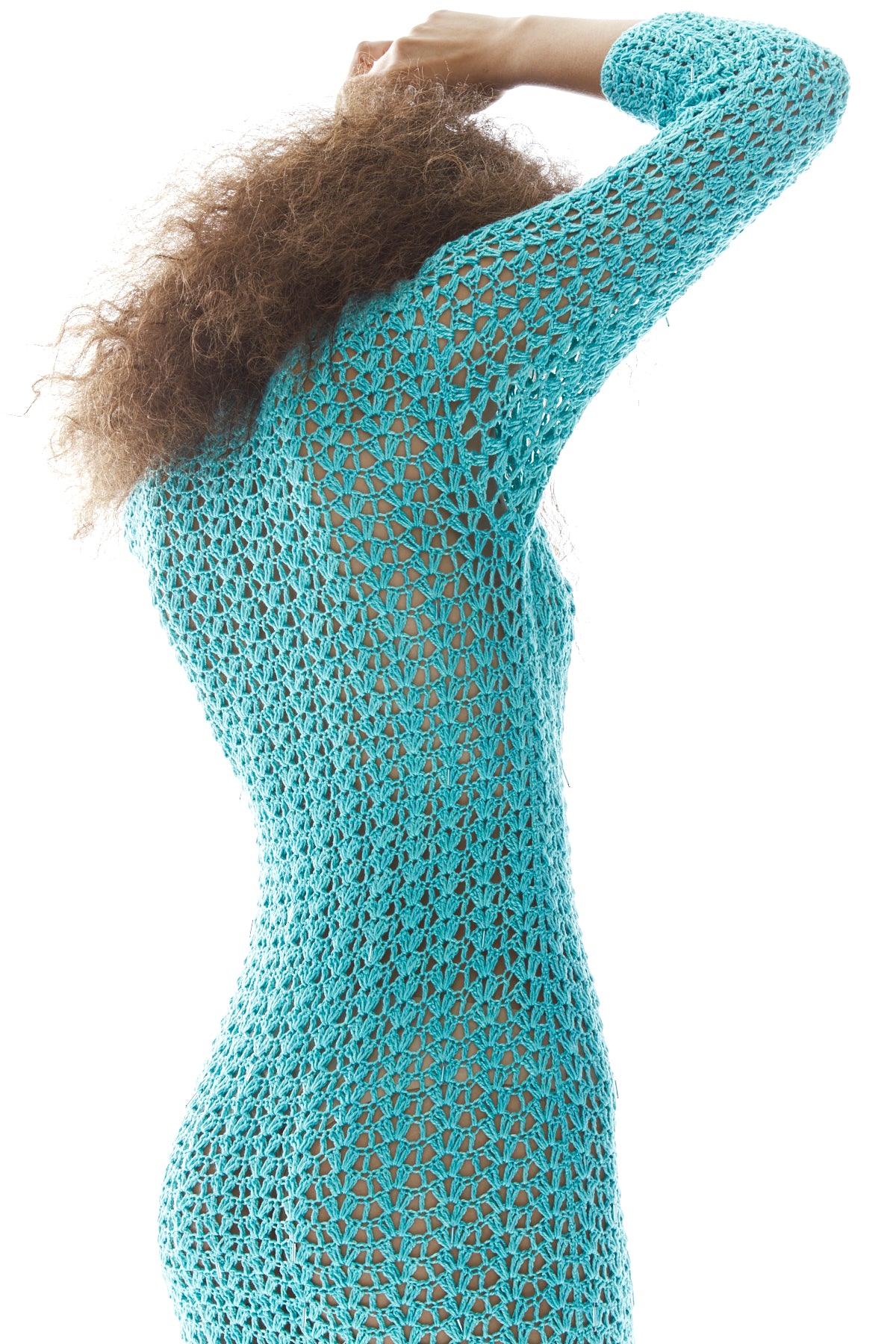 SAGE CROCHET DRESS - zinazzurra