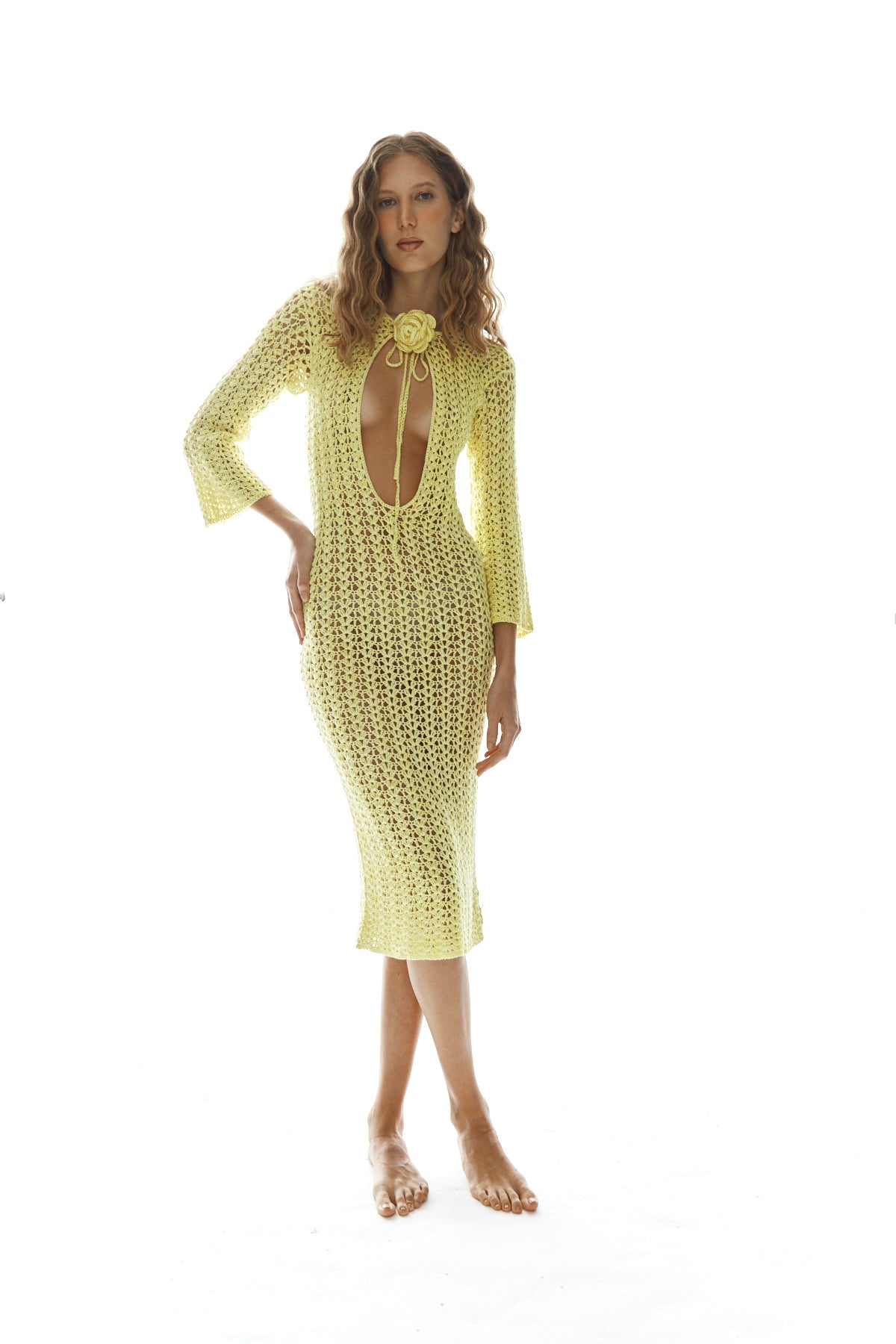 SAGE CROCHET DRESS - zinazzurra